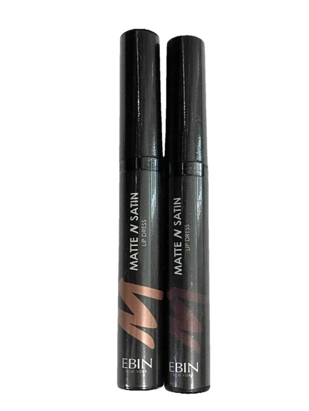 2-Pack NEW Ebin Matte N Satin Lip Dress Gloss in Sultry Brown Hot Hottie SEALED